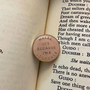 Burberry ‘Maybe It’s Because I’m a Londoner’ Pink Enamel Pin